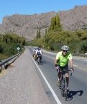 Herb and other cyclists heading north near Tilcara